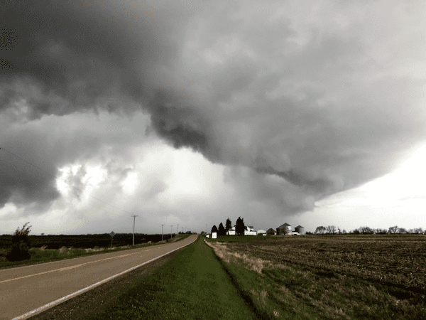 Storm over a barn